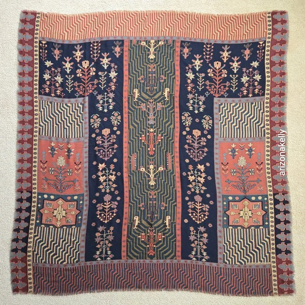 The Met Wool Soft Square Scarf Earth Tones Metropolitan Museum of Art - Picture 3 of 16